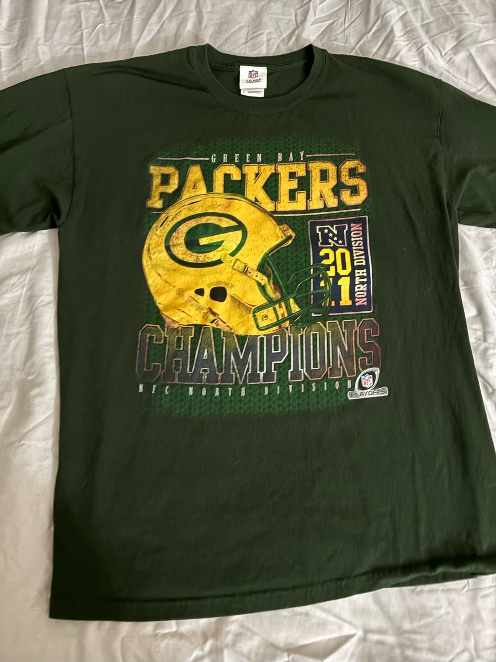 Green Bay Packers NFC North 2011 Champions Vintage T-Shirt Size Large